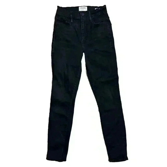 FRAME Denim - Frame Ali High Rise Cigarette Noir Black Jeans Pants Size 25